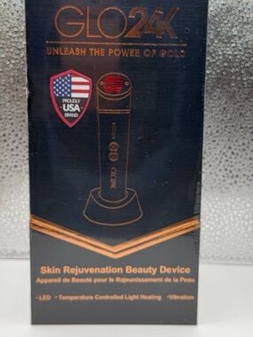 Glo24K Unleash the power of gold Skin Rejuvenation Beauty Device — Black & Gold